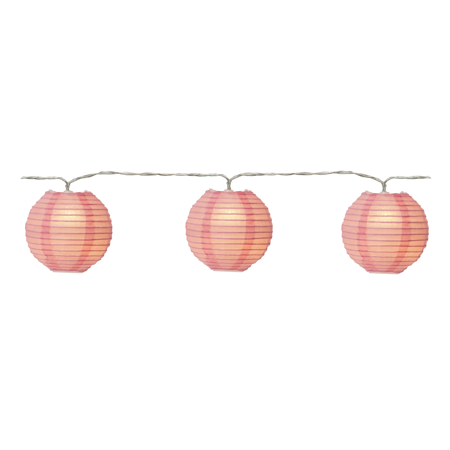 LED Lichterkette "Festival" - 10 rosa Lampions - warmweiße LED - 1,35m - inkl Trafo