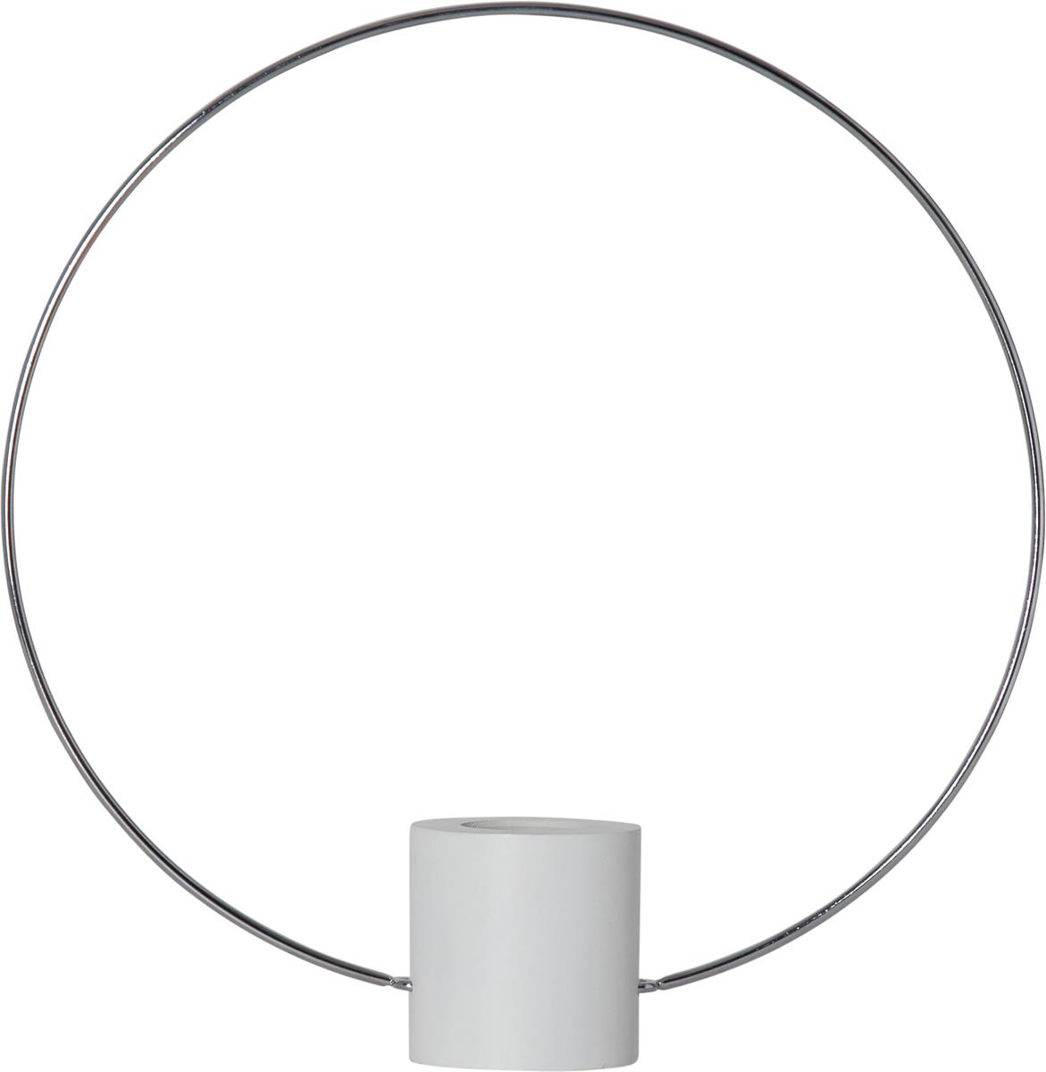 Standleuchte "Forever" - E27-Fassung - Farbe : silber / weiss, mit Schalter - ca. 35 cm x 37 cm