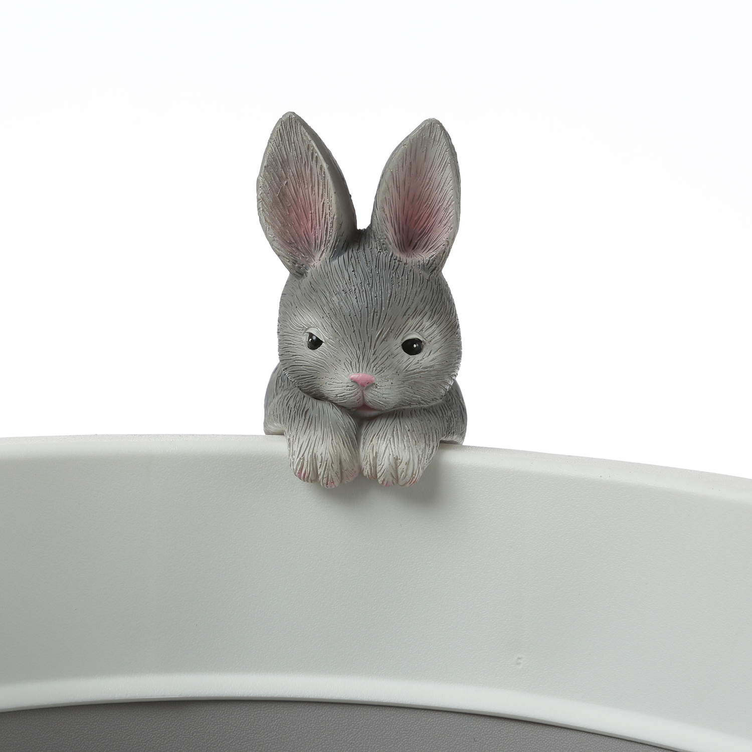 Blumentopfhänger Hase - niedliche Dekofigur als Topfhänger - Tierfigur - Polyresin - H: 11,5cm
