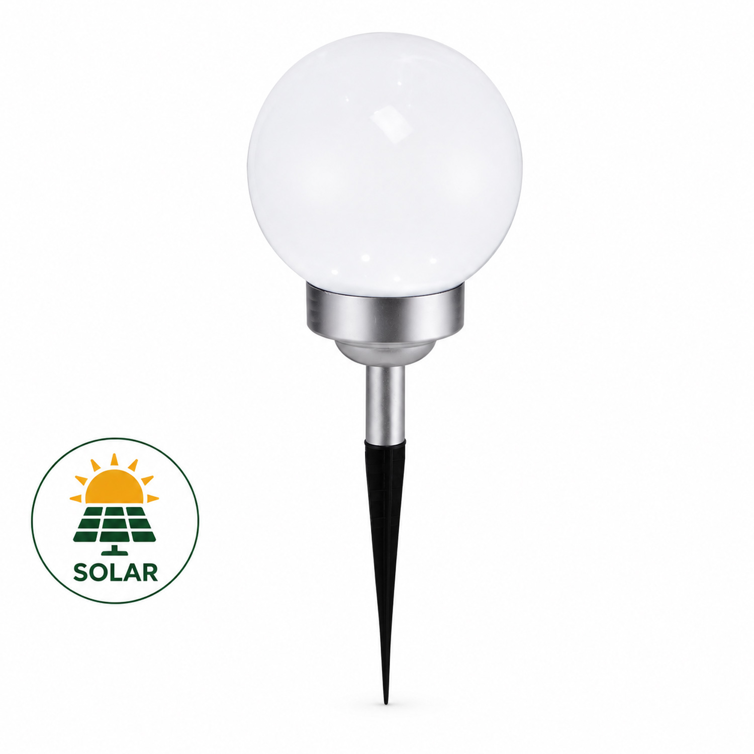 LED Solar Kugellampe - 2in1 - 4 warmweiße LED - D 15cm - inkl. Clip und Erdspieß