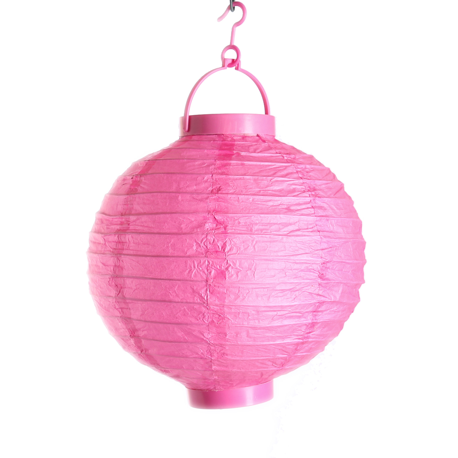 LED Lampion FESTIVAL - kaltweiße LED - D: 30cm - Montagehaken - pink