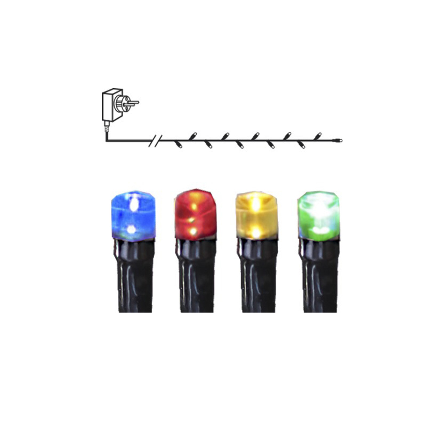 LED Lichterkette - Serie LED - Outdoor - 16m schwarzes Kabel - 160 bunte LED
