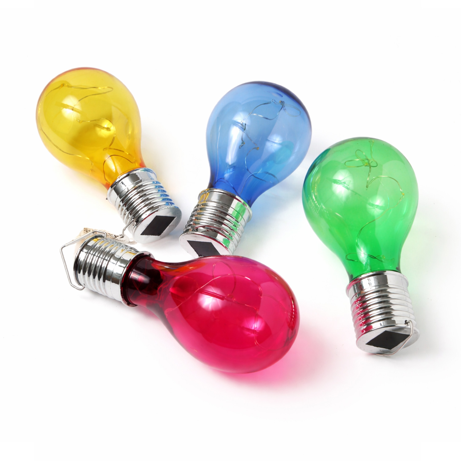 LED Solar Glühbirne GLOW - warmweiße LED Drahtlichterkette - H: 14cm - Lichtsensor - outdoor - gelb