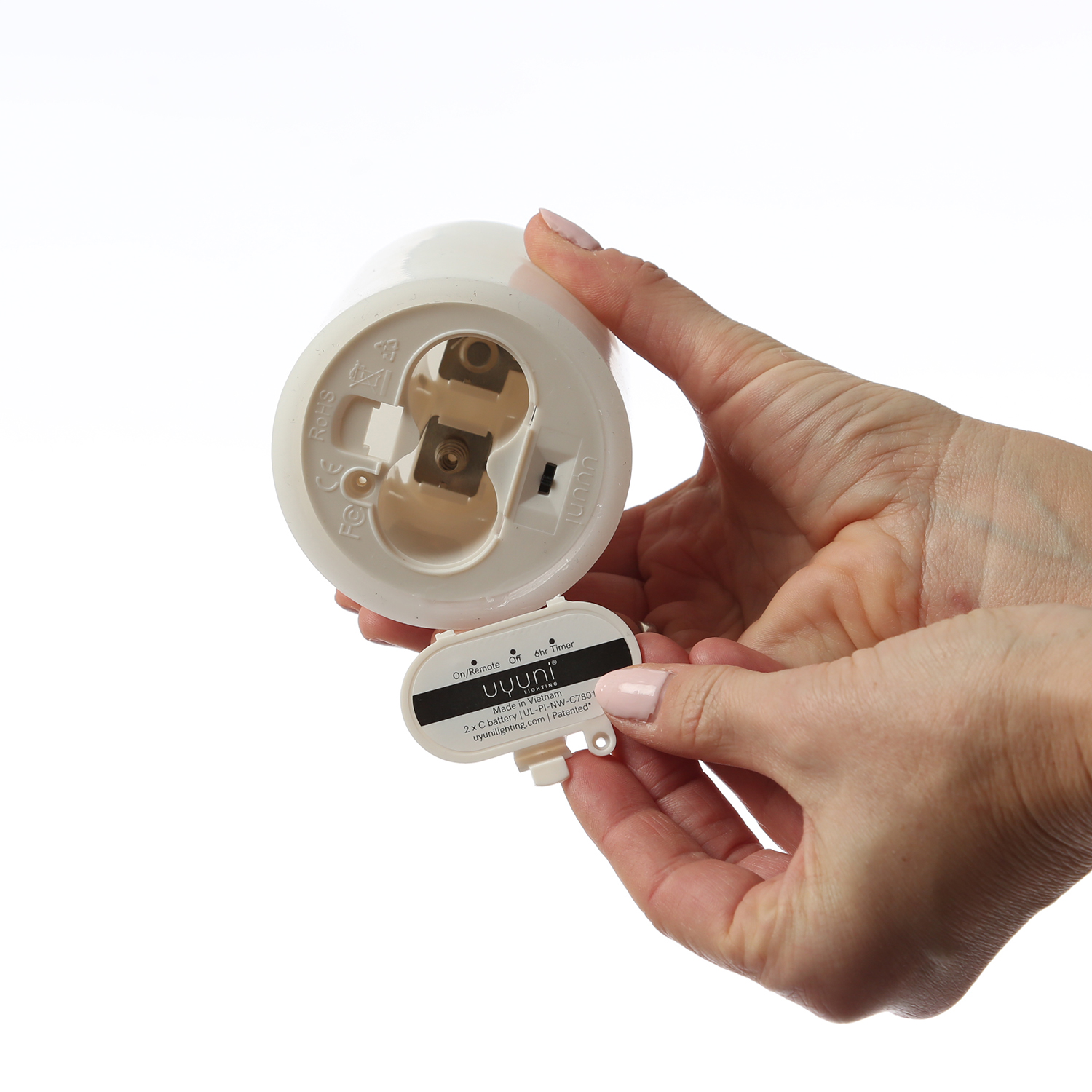 Uyuni Set 4x aufladbarer Akku inkl. Ladestaiton - für Echtwachs Kerzen von Piffany - Ersatz für 2xC