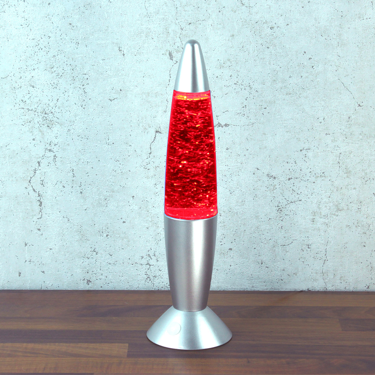 ROCKET LAMP - Lavampe - Glitzer RGB - Touchsensor - H: 36cm - wirbelnde Glitzerstückchen - silber