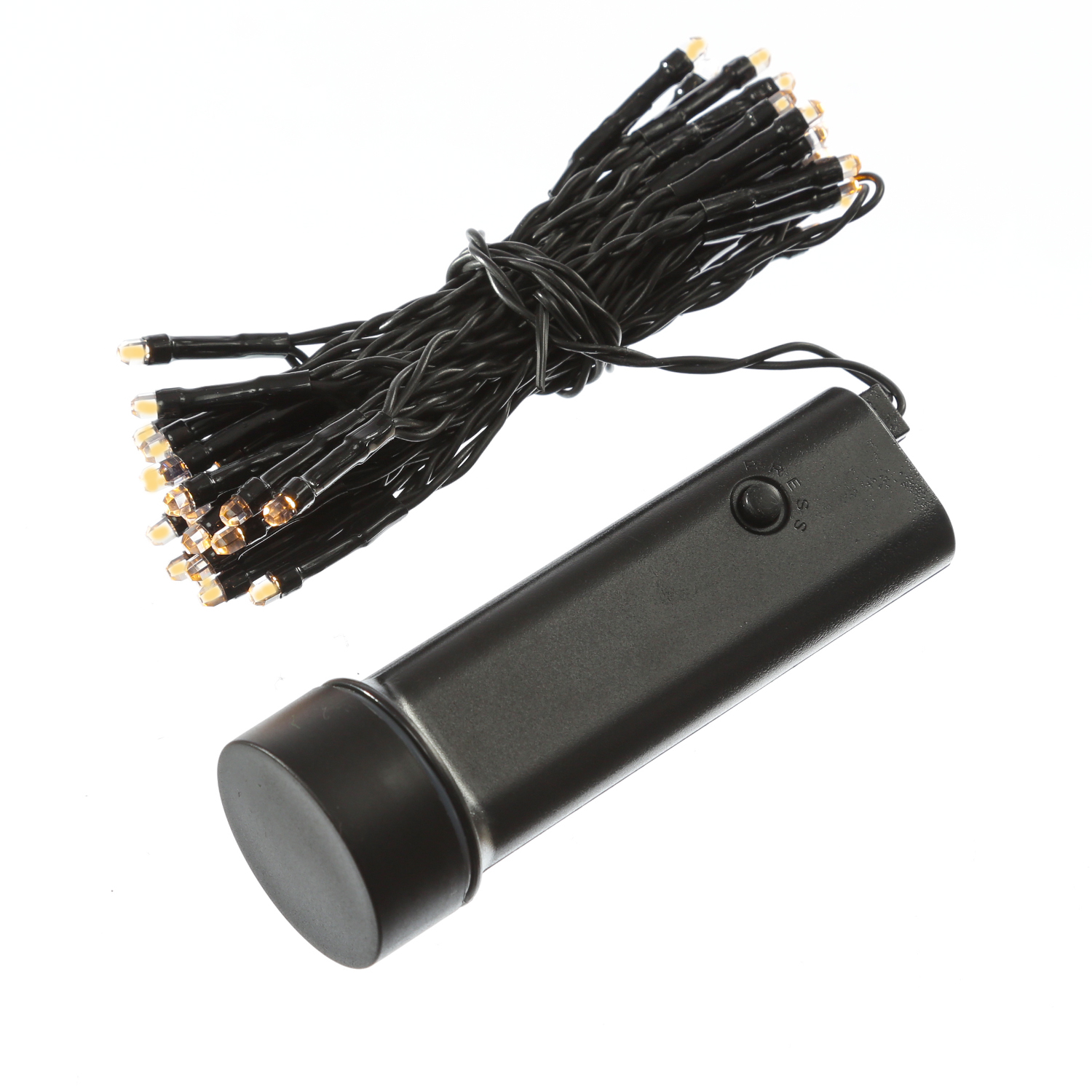 LED Lichterkette Durawise - 48 bernstein LED - L: 3,5m - 8 Funktionen - Timer - Batterie bis 60 Tage