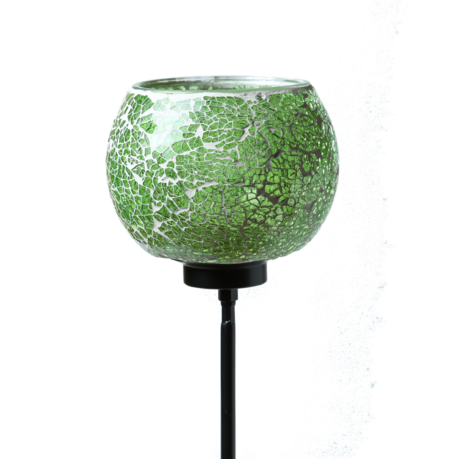 Windlicht Mosaik - Teelichthalter - mit Erdspieß - H: 102cm - D: 12,5cm - grün