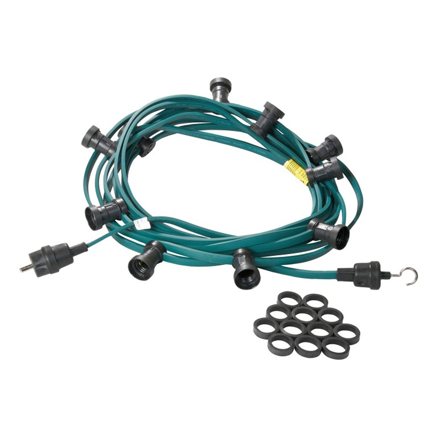 Illu-/Partylichterkette 20m - Außenlichterkette grün - Made in Germany- 40 kaltweiße LED-Kugellampen