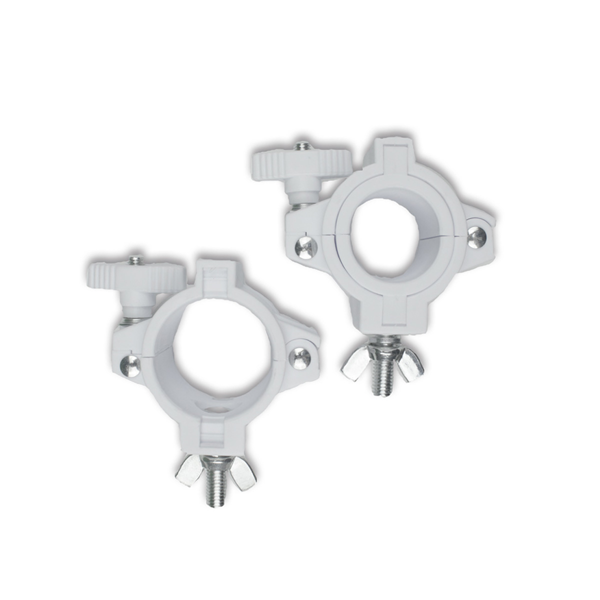 FLEXI CLAMP Set weiß (6 Stück) - Kunststoff-Klammer f. Traversen, Half-Coupler 50/35mm