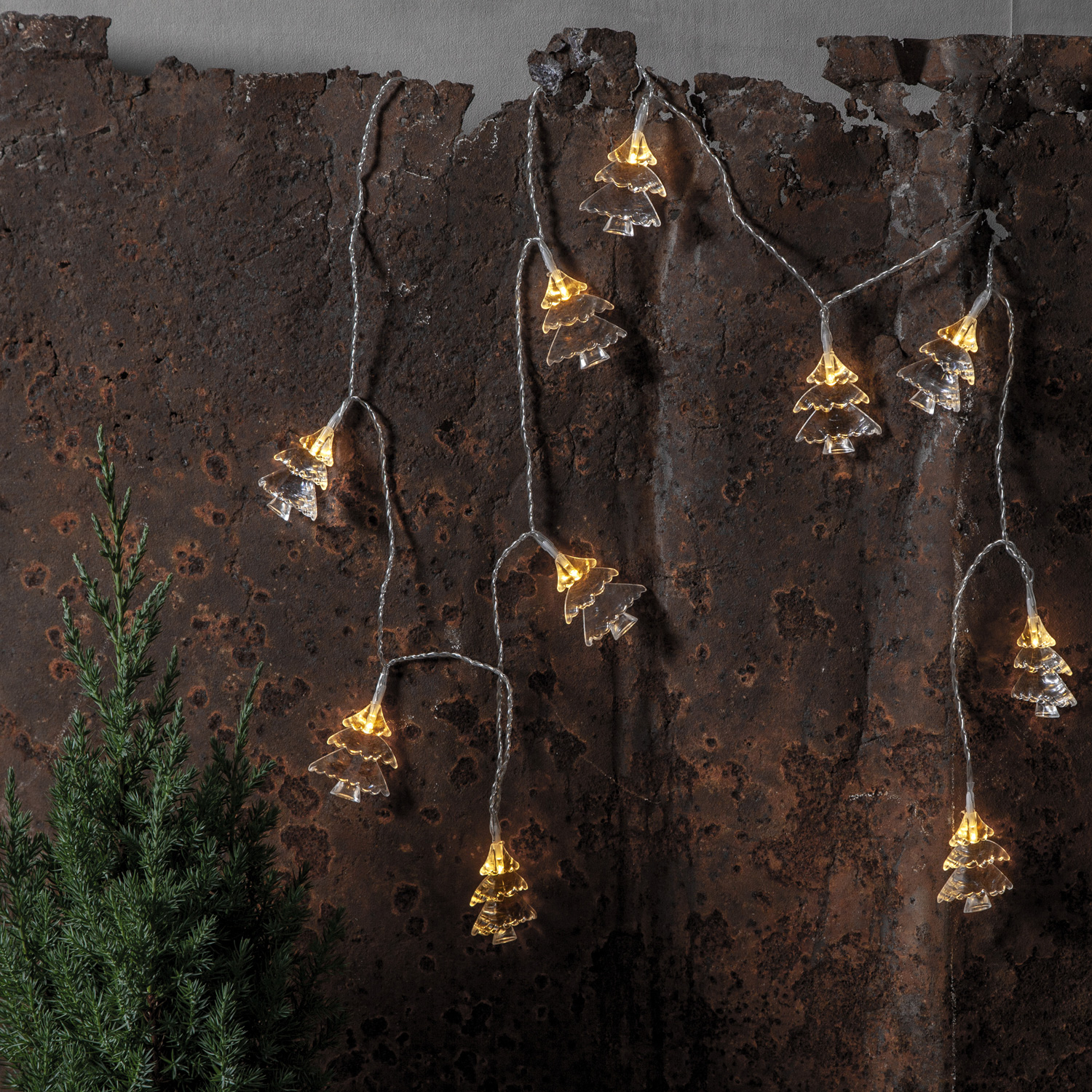 LED Lichterkette IZY Weihnachtsbaum - 10 warmweiße LED - L: 1,35m - Timer - Batterie - Innen