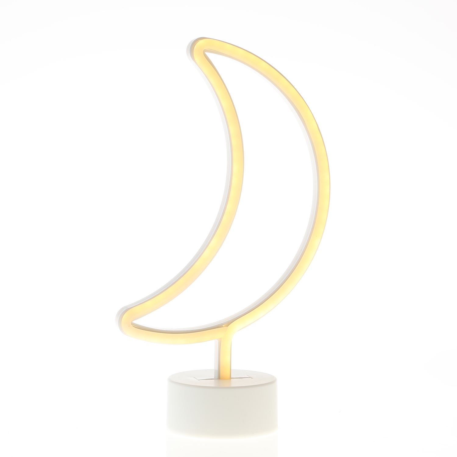 LED NEON Figur MOND - Dekoleuchte - H: 30cm - Batterie oder USB Betrieb - stehend - warmweiß