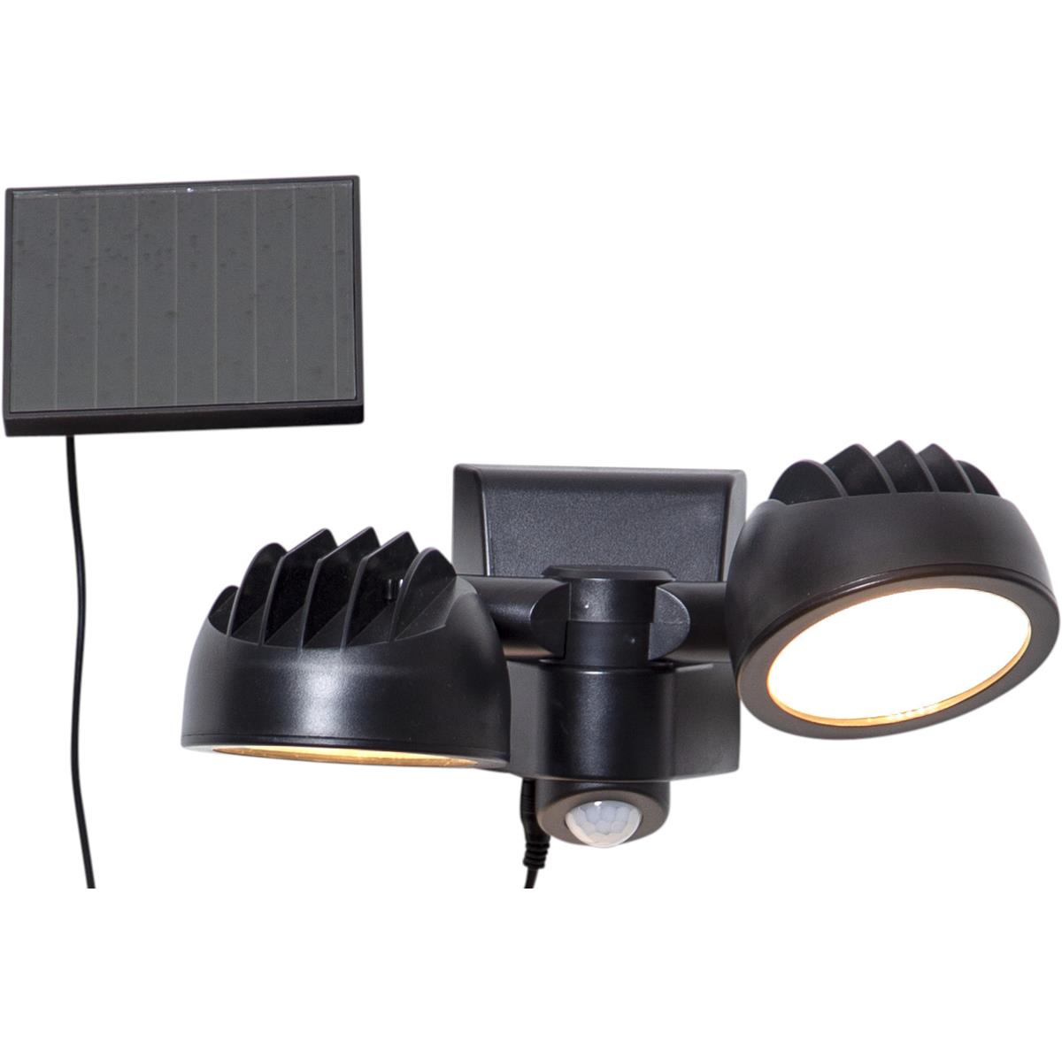 LED Solar Strahler "Powerspot" - warmweiß - 350lm - mit Bewegungsmelder und Lichtsensor - H: 17cm
