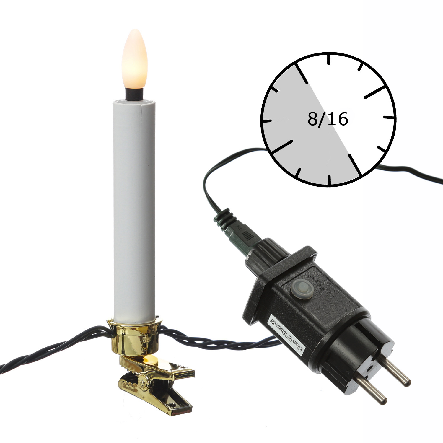 LED Kerzenlichterkette - 20 Christbaumkerzen - Weihnachtsbaumlichterkette - L: 9,5m - Innen/Außen