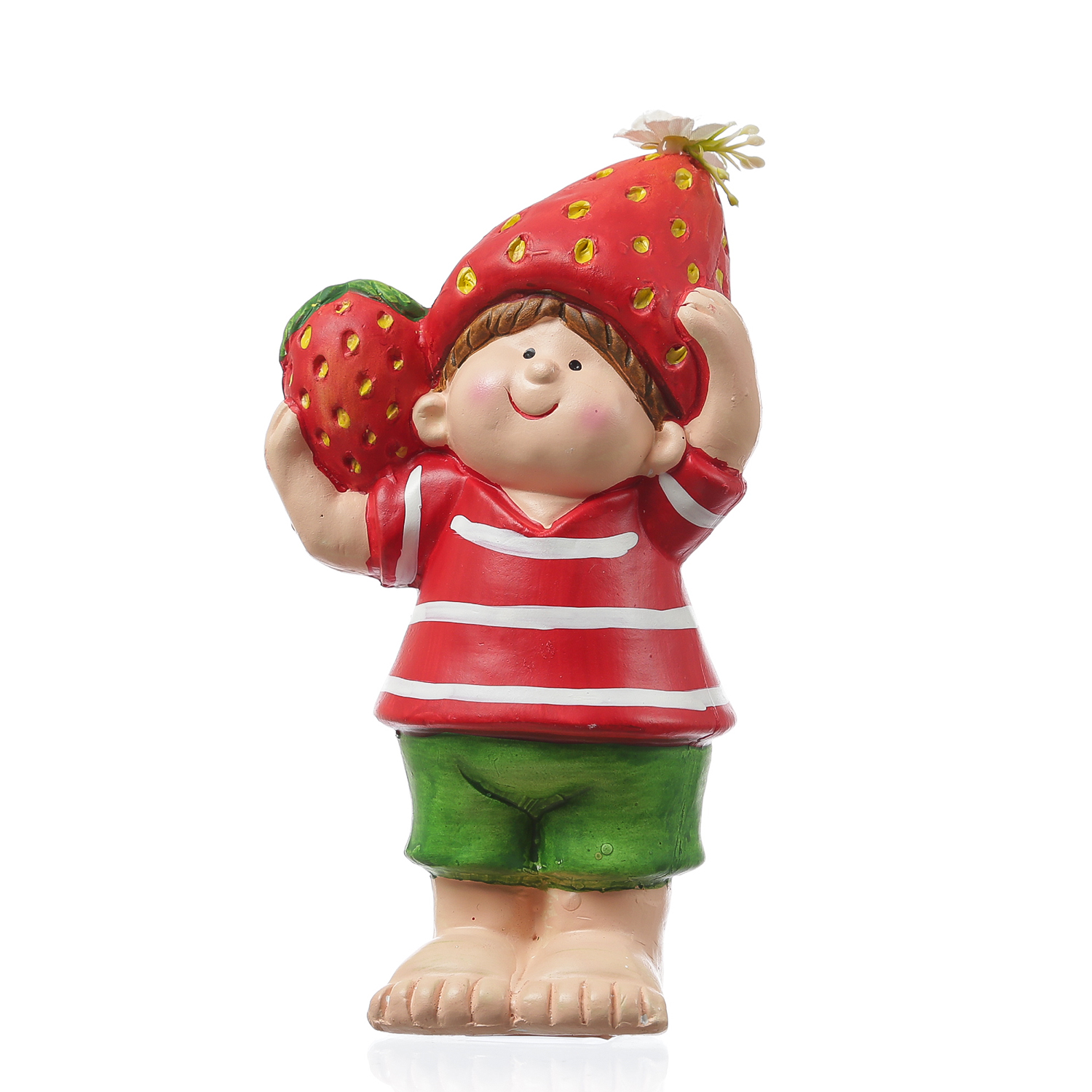 Dekofigur Erdbeerjunge Fritz - niedliche Gartenfigur mit Erdbeere - Keramik - H: 18,5cm - rot Dekofigur Erdbeerjunge Fritz - niedliche Gartenfigur mit Erdbeere - Keramik - H: 18,5cm - rot