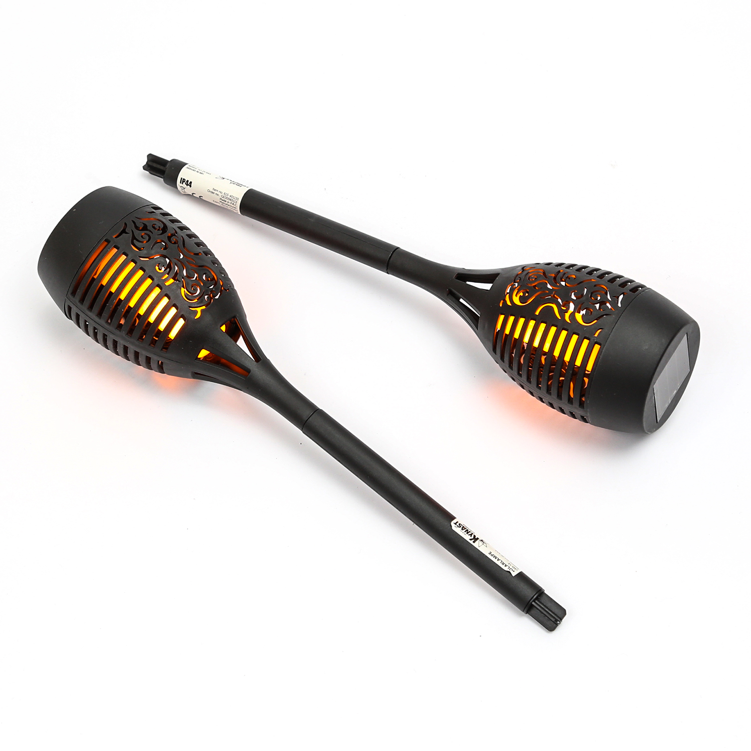 LED Solar Fackel FLAME - Gartenfackel - simulierter Flammeneffekt - H: 40cm - Lichtsensor - 2 Stück