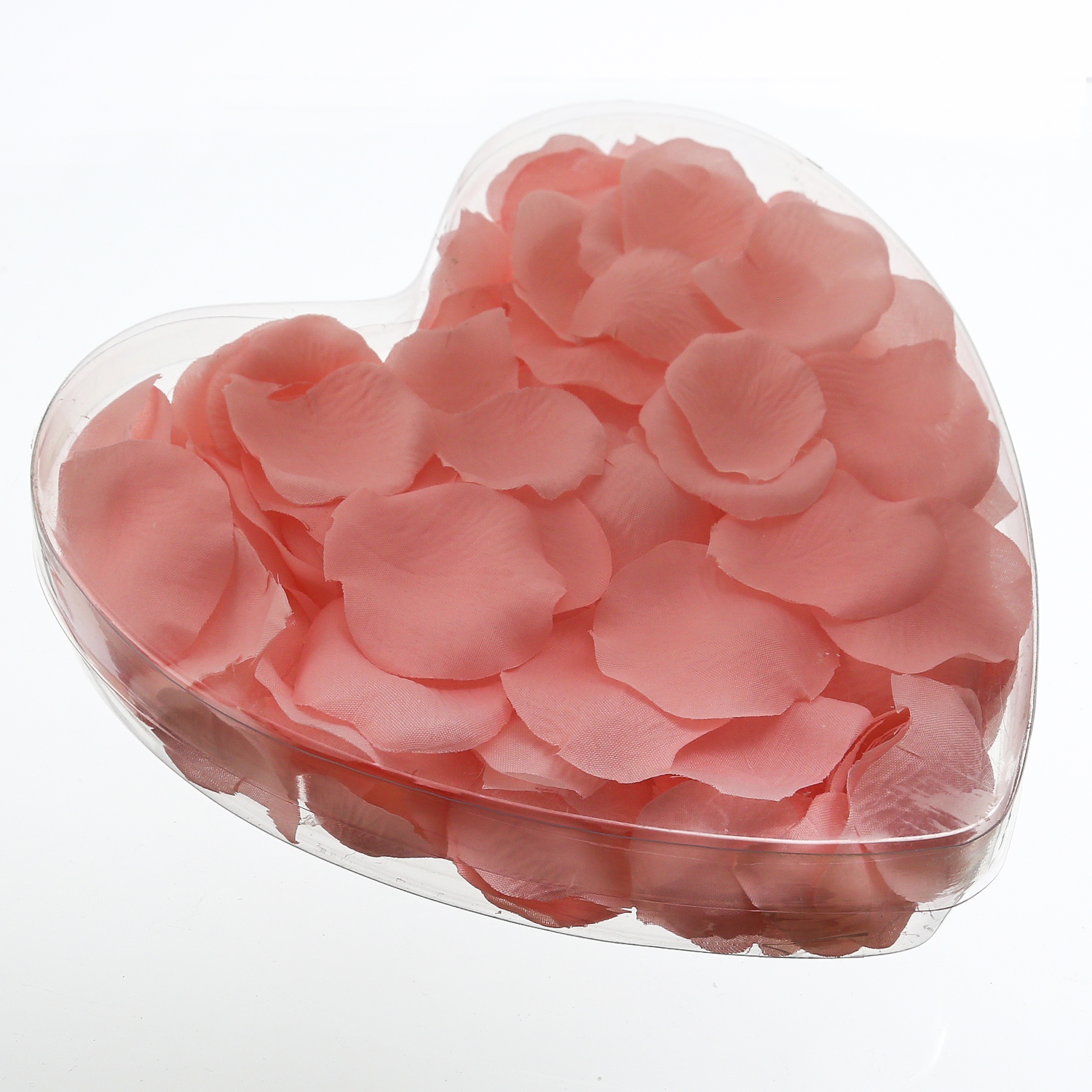 Rosenblätter - Geschenkbox in Herzform - Kunstblätter - schwimmend - 150 Stück - rosa