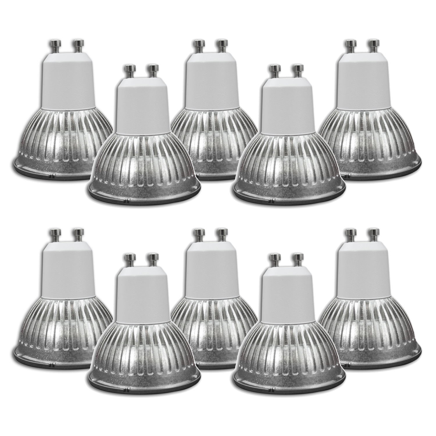 10 x LED Spot MR16 GU10, warmweiß, 2700K, 60° NICHIA-LEDs - 3W - Sparset