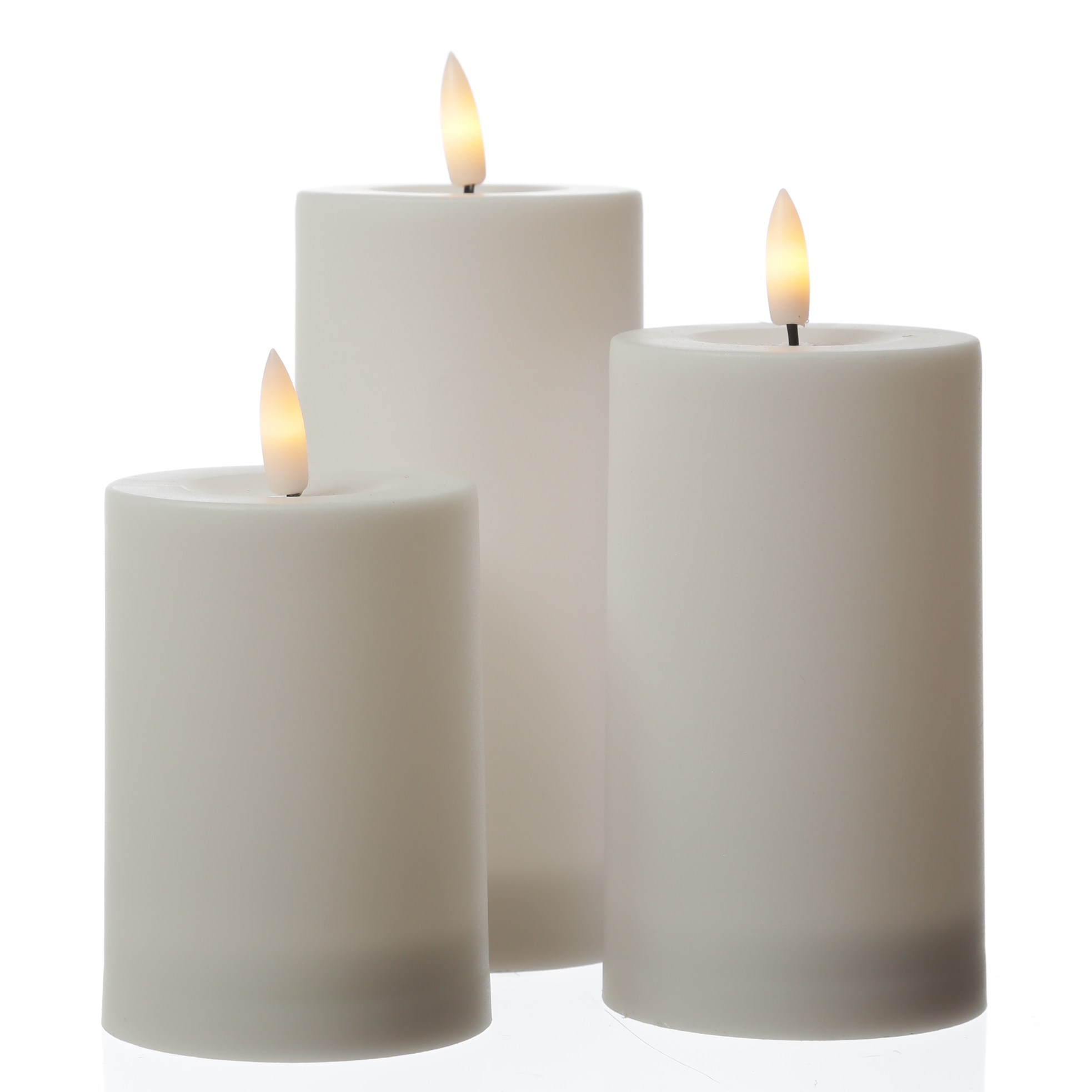 LED Solar Kerze - Outdoorkerze - H: 17,5cm, D: 7cm - Dämmerungssensor - für Außen - weiß