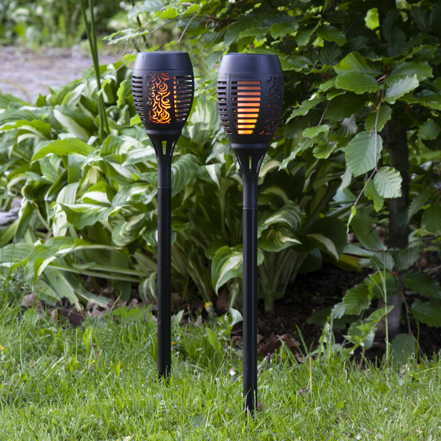 LED Solar Fackel FLAME - Gartenfackel - simulierter Flammeneffekt - H: 50cm - Lichtsensor - 1 Stück