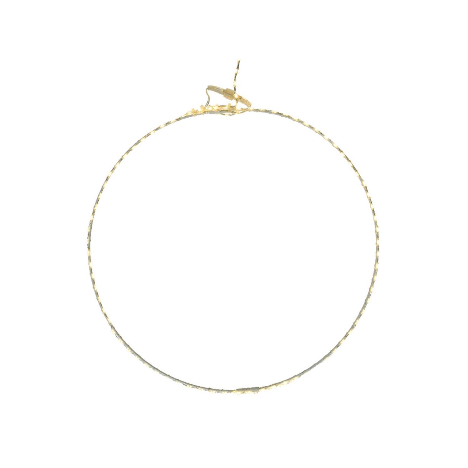 B-Ware LED Kreis - Metallring - hängend - 165 warmweiße LED - D: 58cm - Außentrafo - weiß