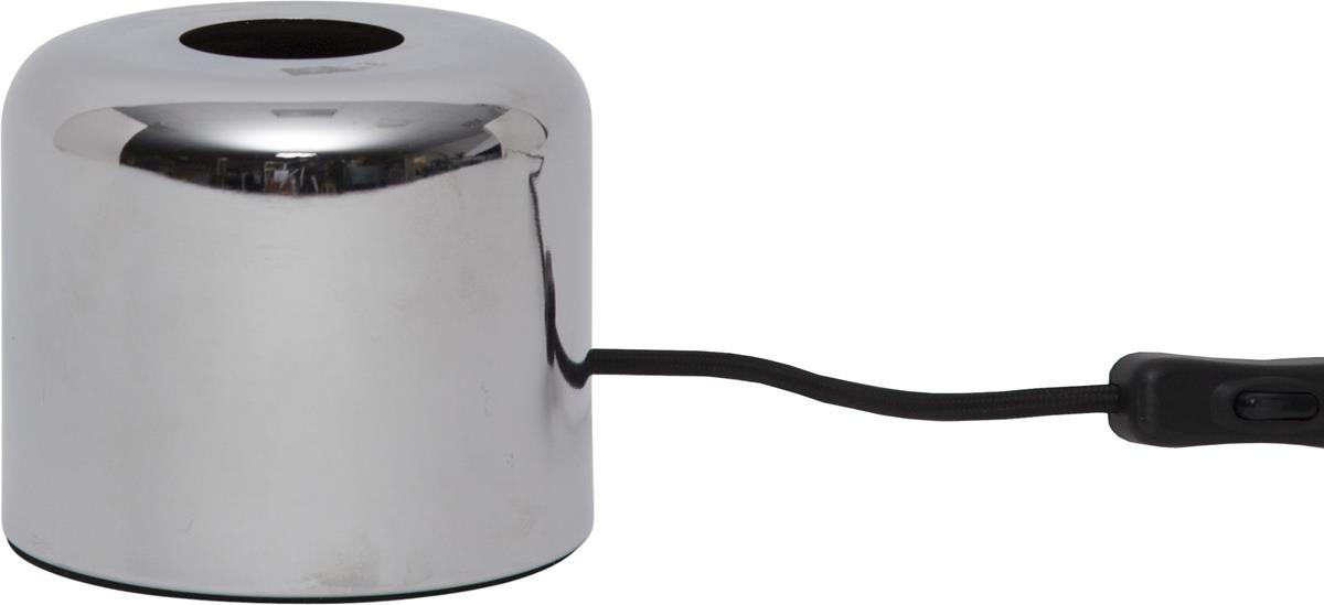 Lampenhalterung GLANS - Tischleuchte - E27 - stehend - Kabel mit Schalter - silber