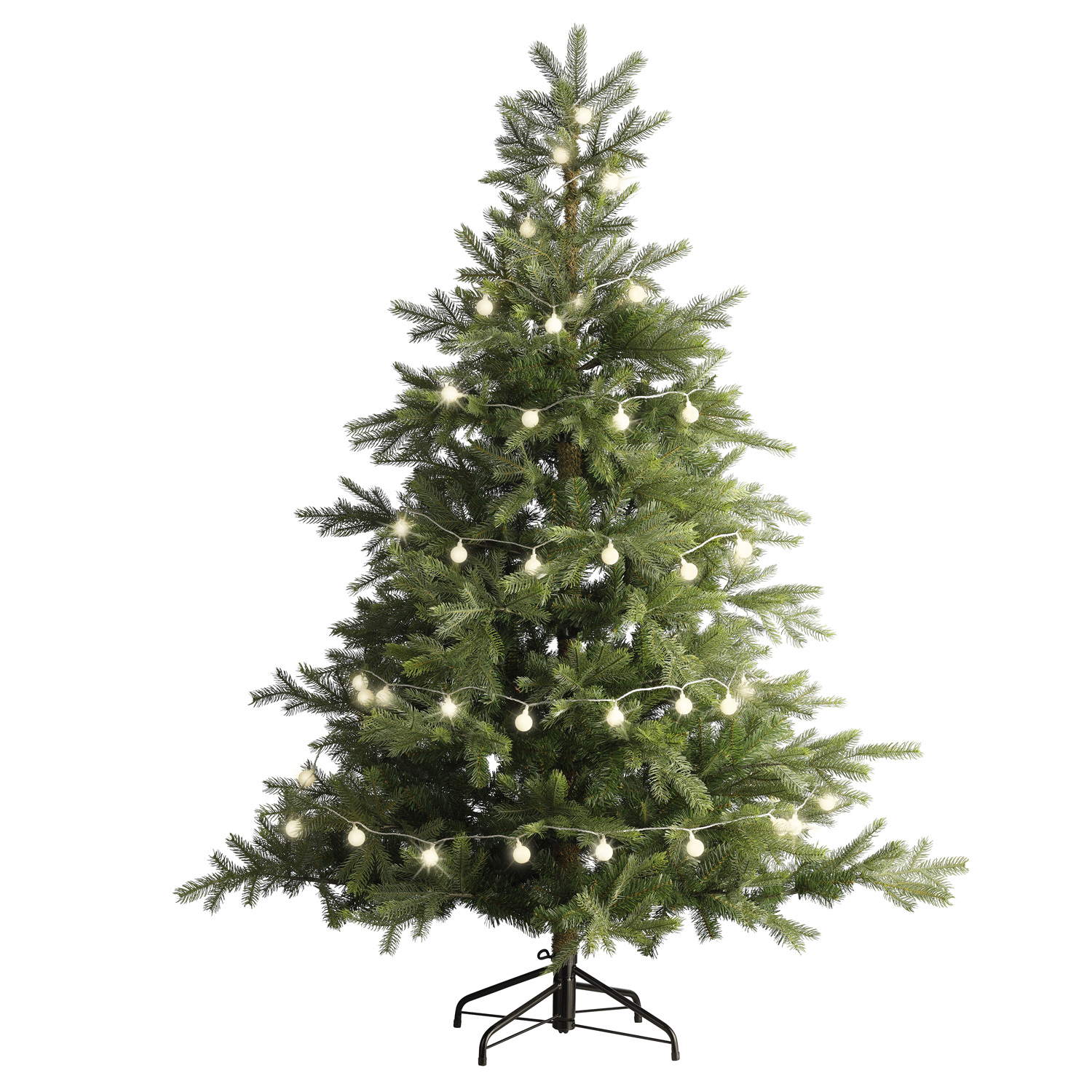 LED Lichterkette BERRY TWINKLE - 60 weiße XL Kugeln - 8 Funktionen - Timer - L:9m - für Außen