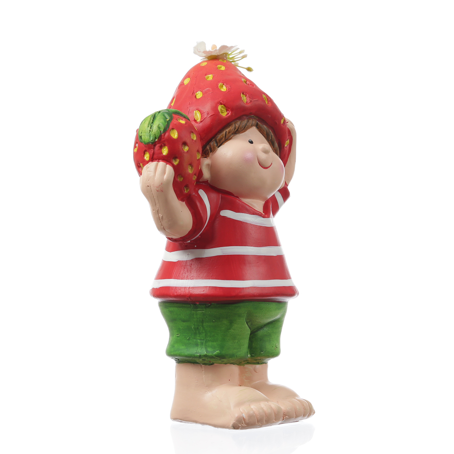 Dekofigur Erdbeerjunge Fritz - niedliche Gartenfigur mit Erdbeere - Keramik - H: 18,5cm - rot Dekofigur Erdbeerjunge Fritz - niedliche Gartenfigur mit Erdbeere - Keramik - H: 18,5cm - rot
