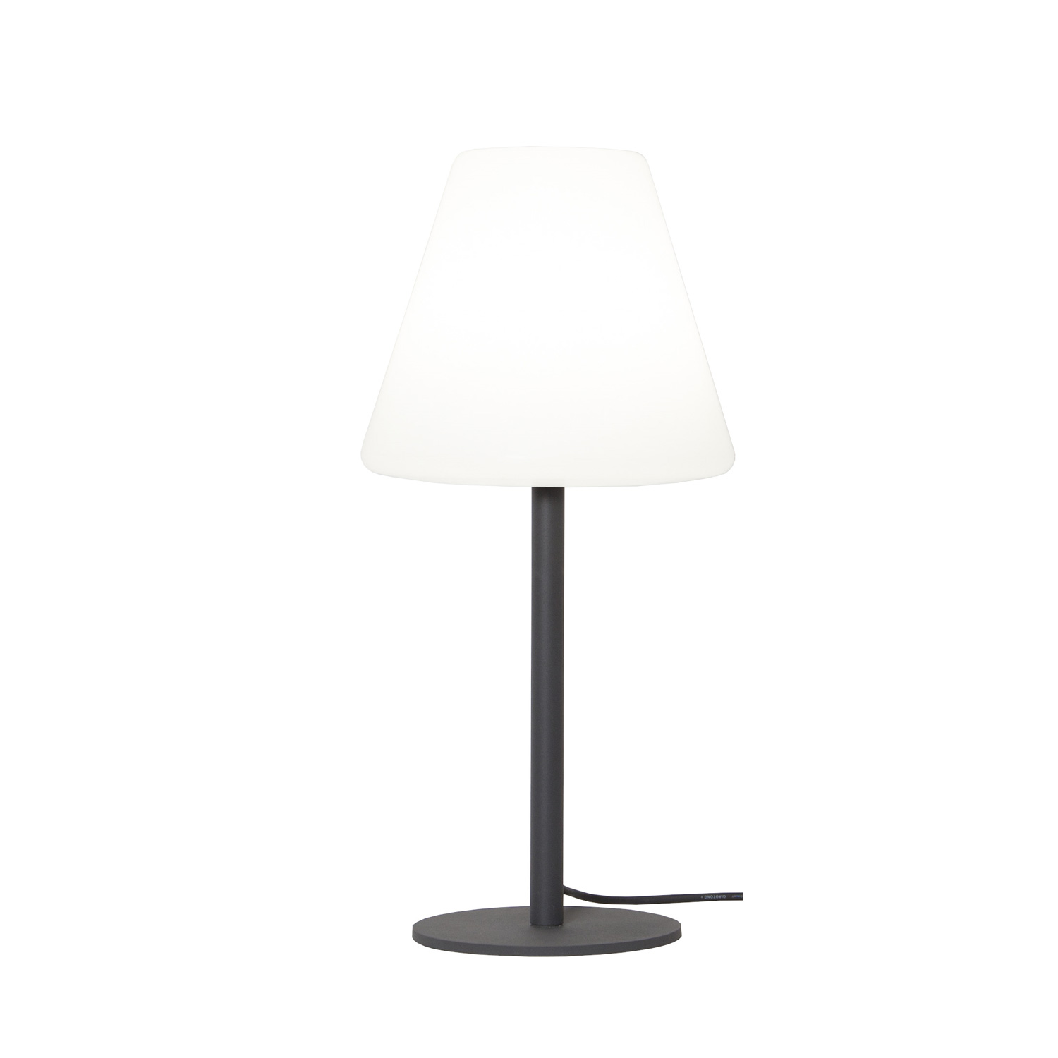 Garten-Beistelllampe/Tischlampe - H: 60cm - weißer 28cm Lampenschirm