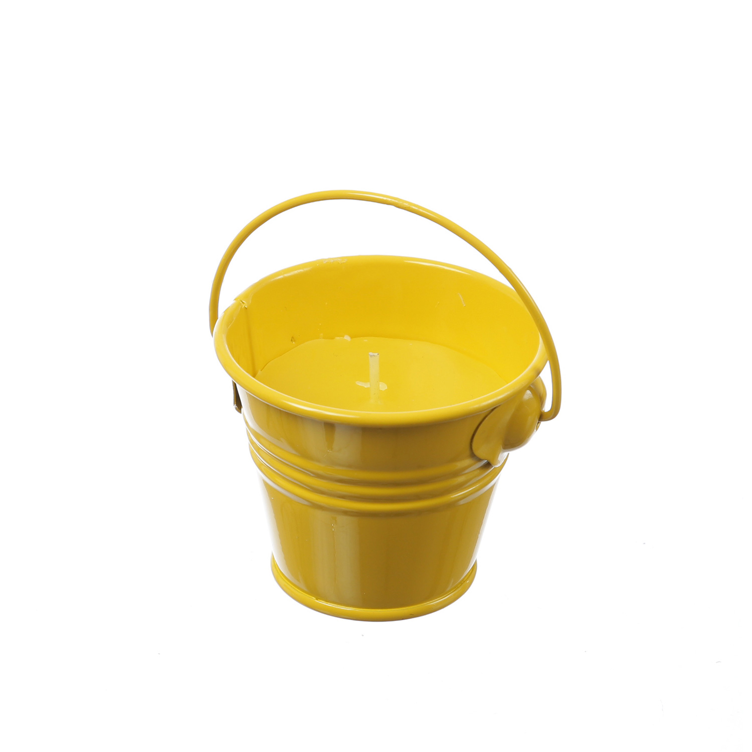 Duftkerzen CITRONELLA - Outdoor Kerzen im Metalleimer - H: 5,5cm - gelb - 3er Set