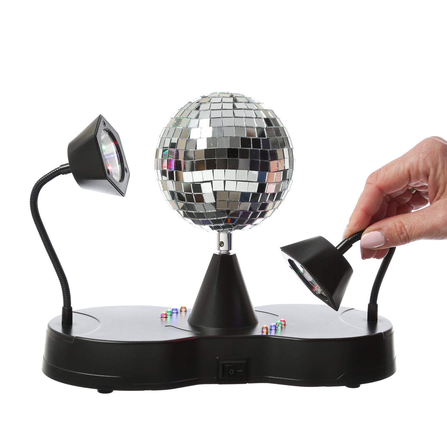 Spiegelkugel Base FLOWERPOWER mit Schwanenhals Spots USB