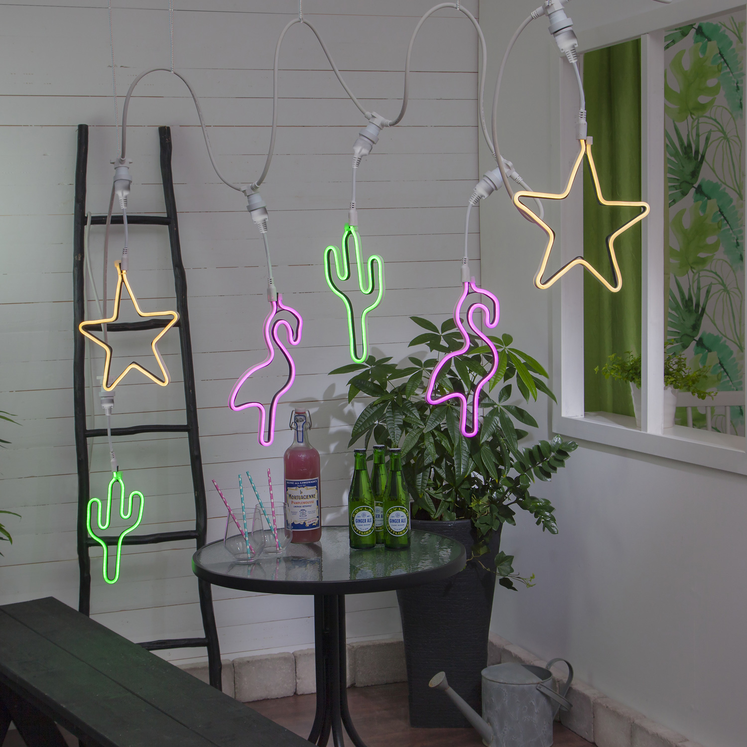 System CONNECTA - "Star" gelb - LED-Objekt mit E27 Fassung - outdoor - H: 52cm - B: 26cm