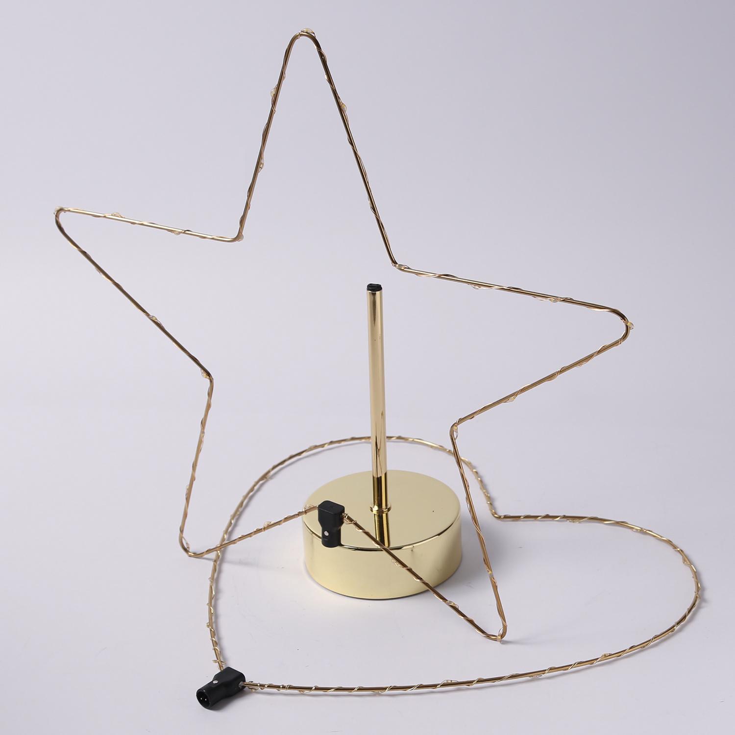 LED Dekoleuchte Herz/Stern - wechselbarer Aufsatz - H: 50cm - Batterie - Timmer - gold