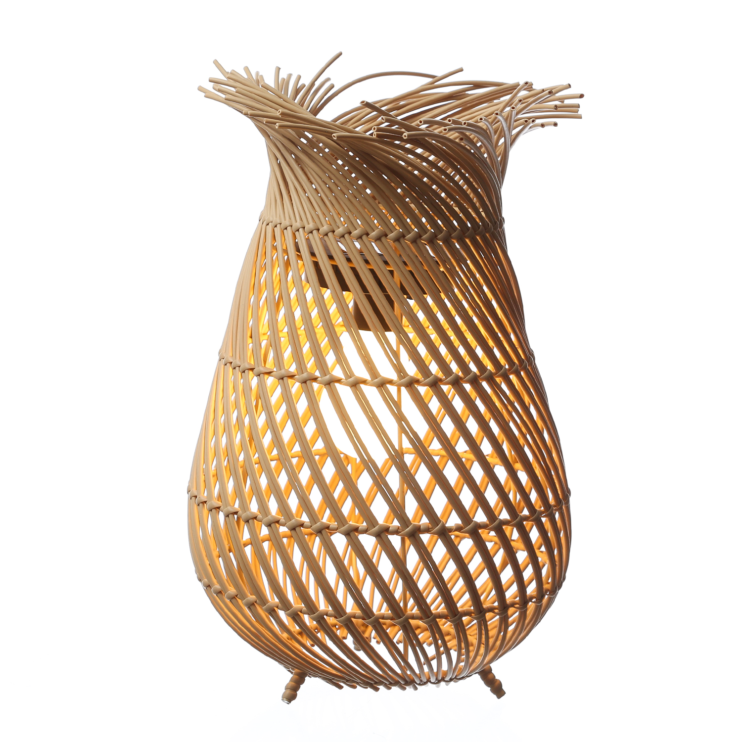 LED Solar Laterne BOHO - Tischleuchte in Korboptik - warmweiß - H: 36cm - Lichtsensor - natur