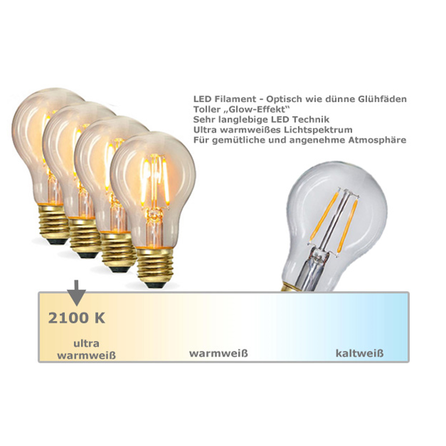 Illu-/Partylichterkette 10m - Außenlichterkette grün - 10x E27 EDISON LED Filamentlampen