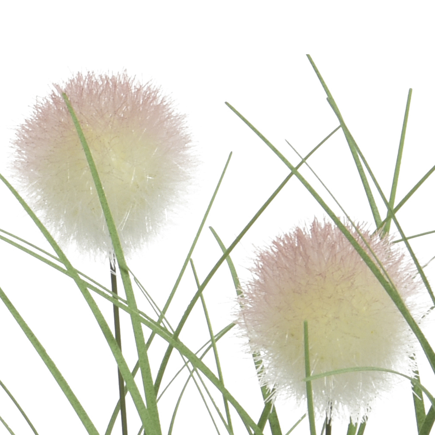 Blühendes Knopfgras im Topf - Kunstpflanze - Kunstgras - H: 30cm - rosa