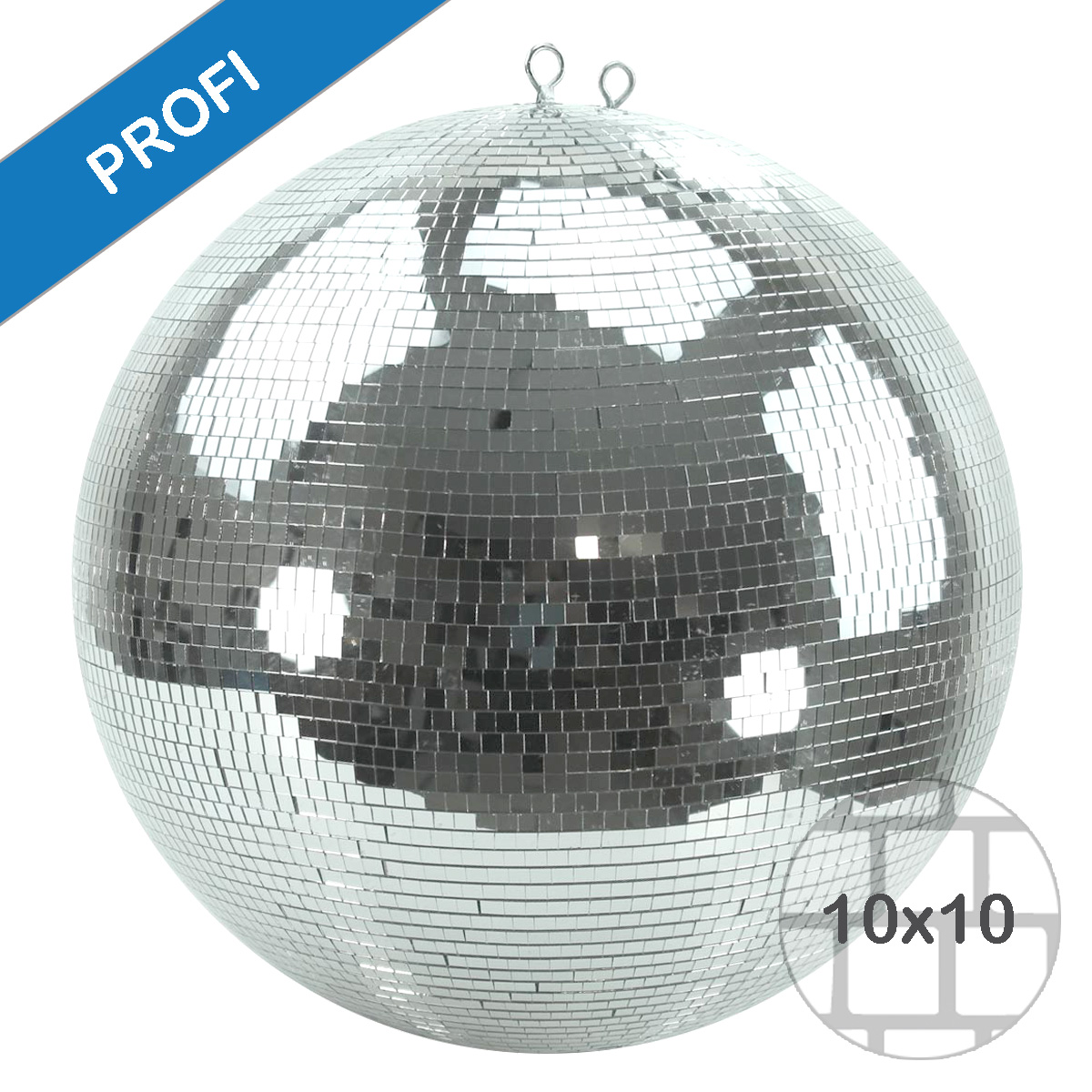 Spiegelkugel 50cm silber chrom- Diskokugel (Discokugel) Party Lichteffekt - Echtglas - mirrorball safety chrome color