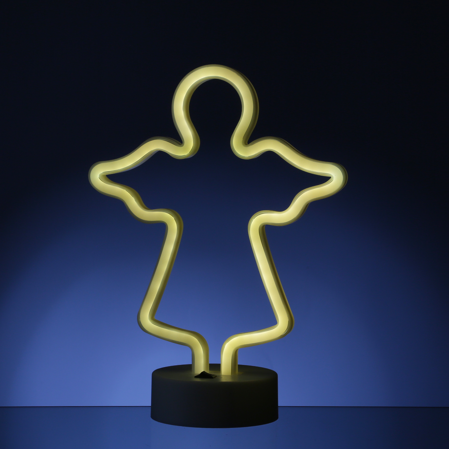 LED NEON Figur ENGEL - Neon Schild - H: 28cm - Batterie oder USB Betrieb - stehend - warmweiß