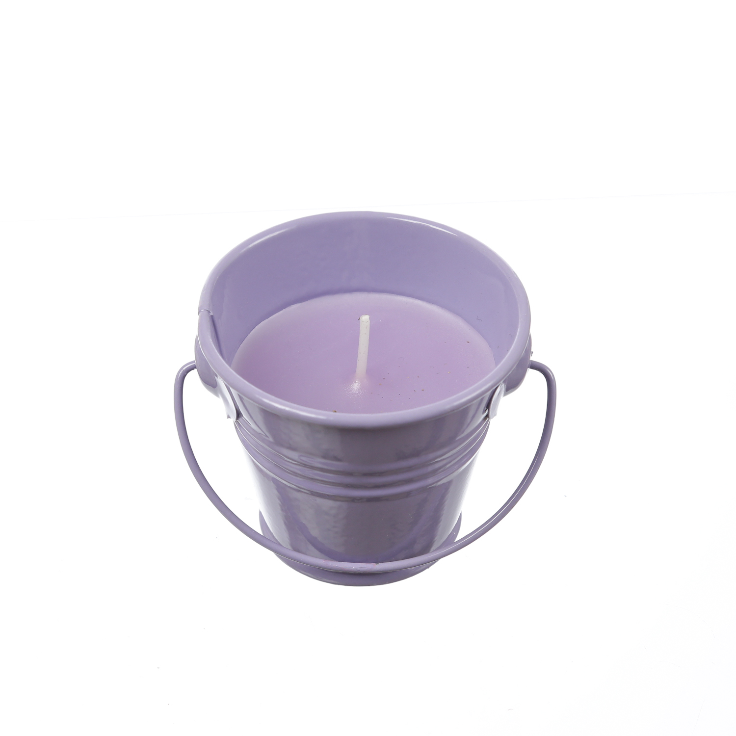 Duftkerzen CITRONELLA - Outdoor Kerzen im Metalleimer - H: 5,5cm - lila - 3er Set