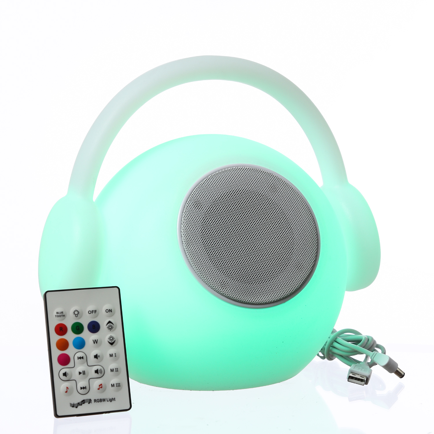 LED Tischleuchte mit Lautsprecher EVE - 15 farbwechselnde LED - H: 27cm - Fernbedienung - für Außen