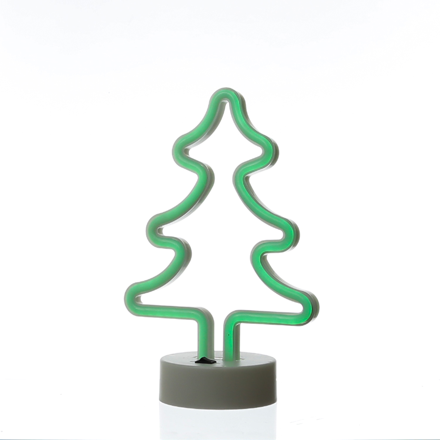 LED NEON Figur TANNENBAUM - Neon Schild - H: 27cm - Batterie oder USB Betrieb - grün