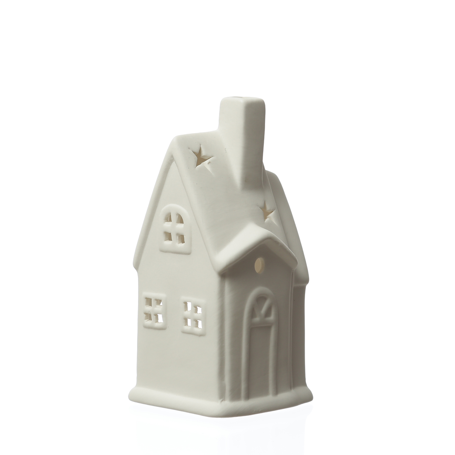 Teelichthalter Haus - Teelichthaus - Porzellan - H: 17cm - weiß