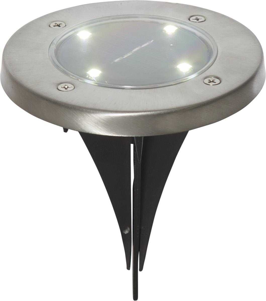 LED-Solar-Wegleuchten - 3er Set - Edelstahl - warmweiße LEDs - D: 11,5cm - Dämmerungssensor - 5lm01