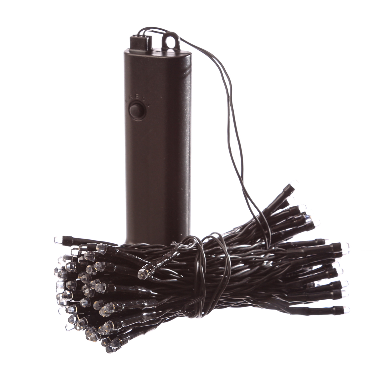 LED Lichterkette - 96 bernsteinfarbene LED - L: 7,1m - 8 Funktionen - Timer - Batterie bis 60 Tage