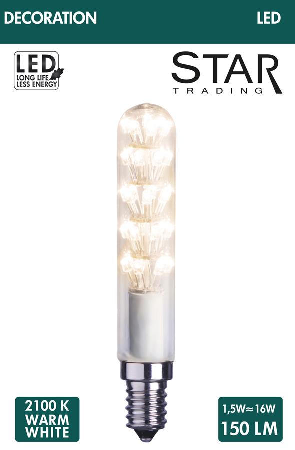 LED DEKOLINE Leuchtmittel T20 - E14 - 1,5W - warmweiss 2100K - 150lm