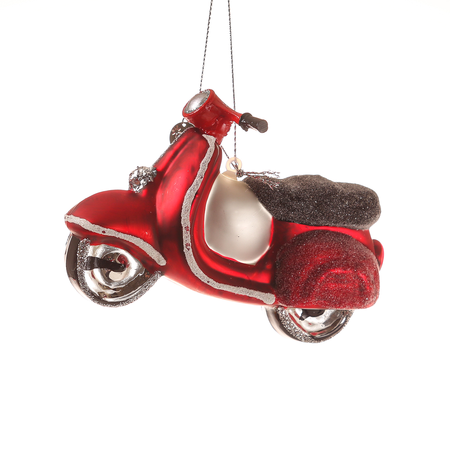 Weihnachtsbaumschmuck ROLLER - Glas - inkl. Aufhänger - matt und glitzernd - H: 7cm - rot Weihnachtsbaumschmuck ROLLER - Glas - inkl. Aufhänger - matt und glitzernd - H: 7cm - rot
