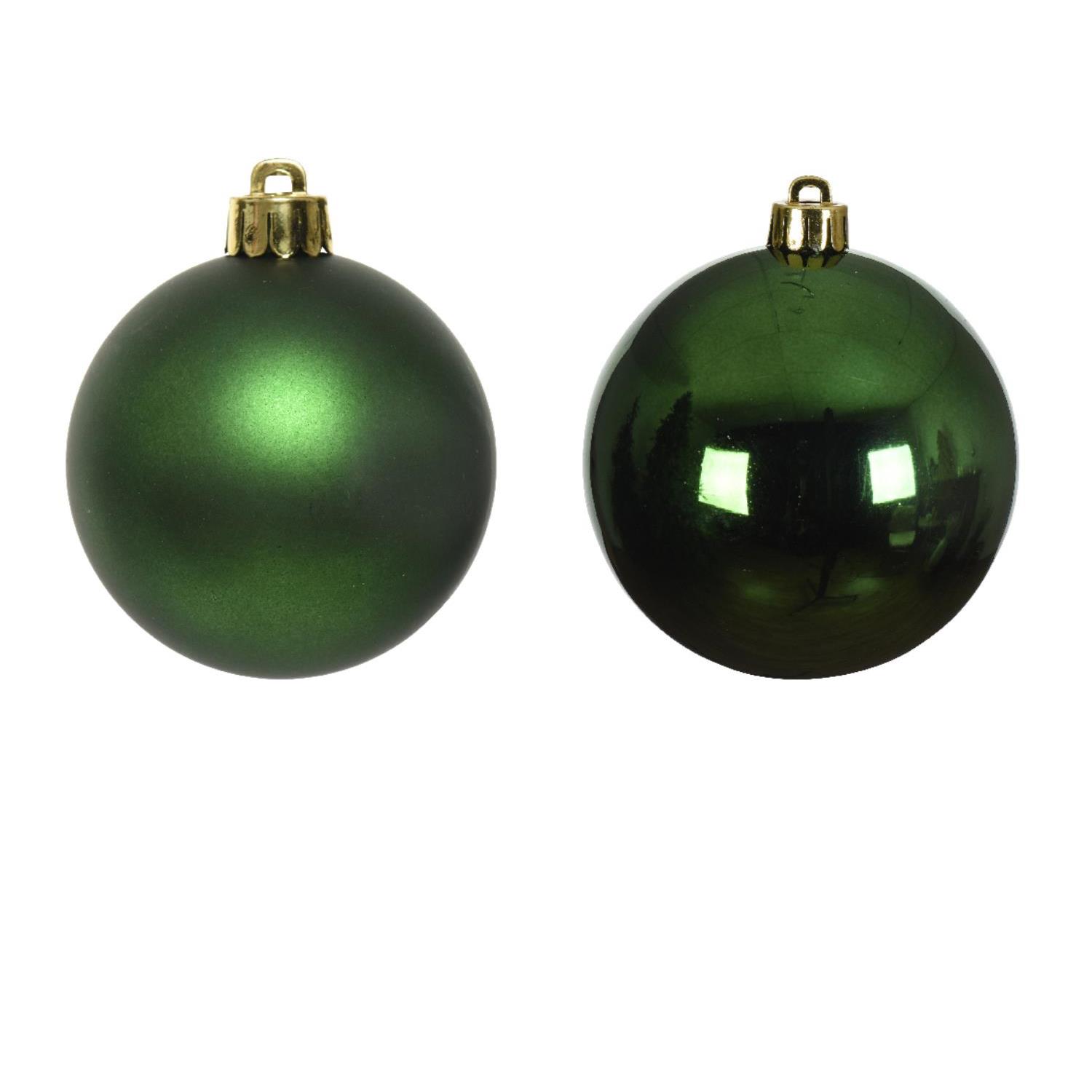 Christbaumkugel - Weihnachtsbaumkugel - bruchfest - D: 10cm - glänzend, matt - grün - 4er Set