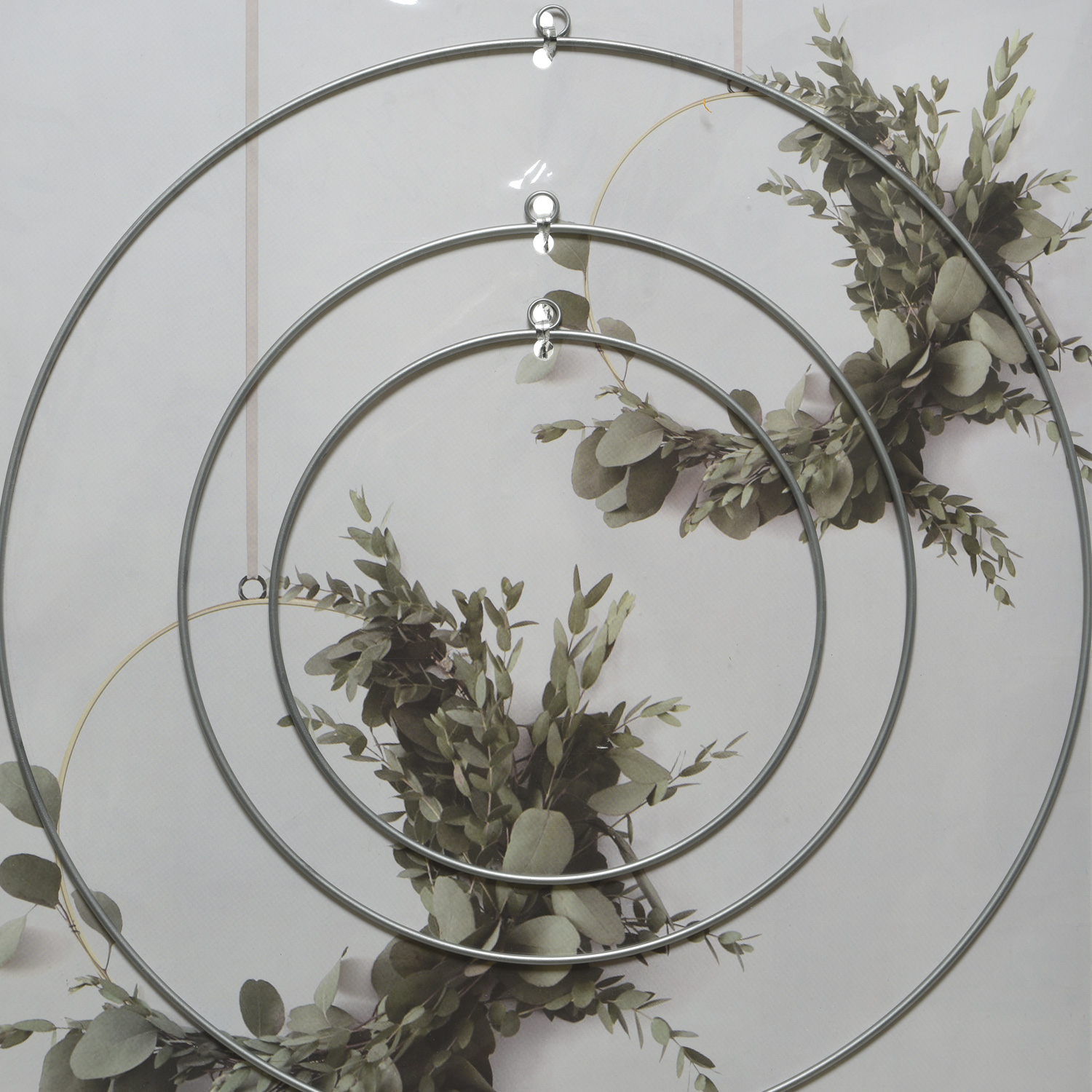 Dekoring - Metallringe mit Aufhängösen - D: 30/20/15cm - für Innen - silber - 3er Set