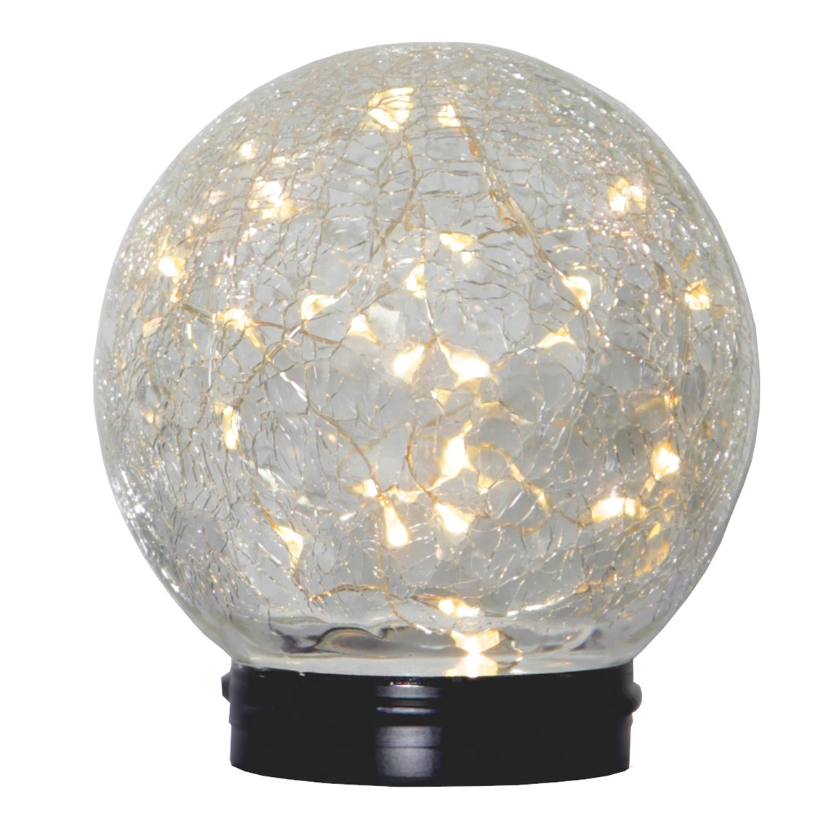 LED Solar Kugel Glory - transparentes Bruchglas - 30 warmweise LED - D: 12cm - Dämmerungssensor