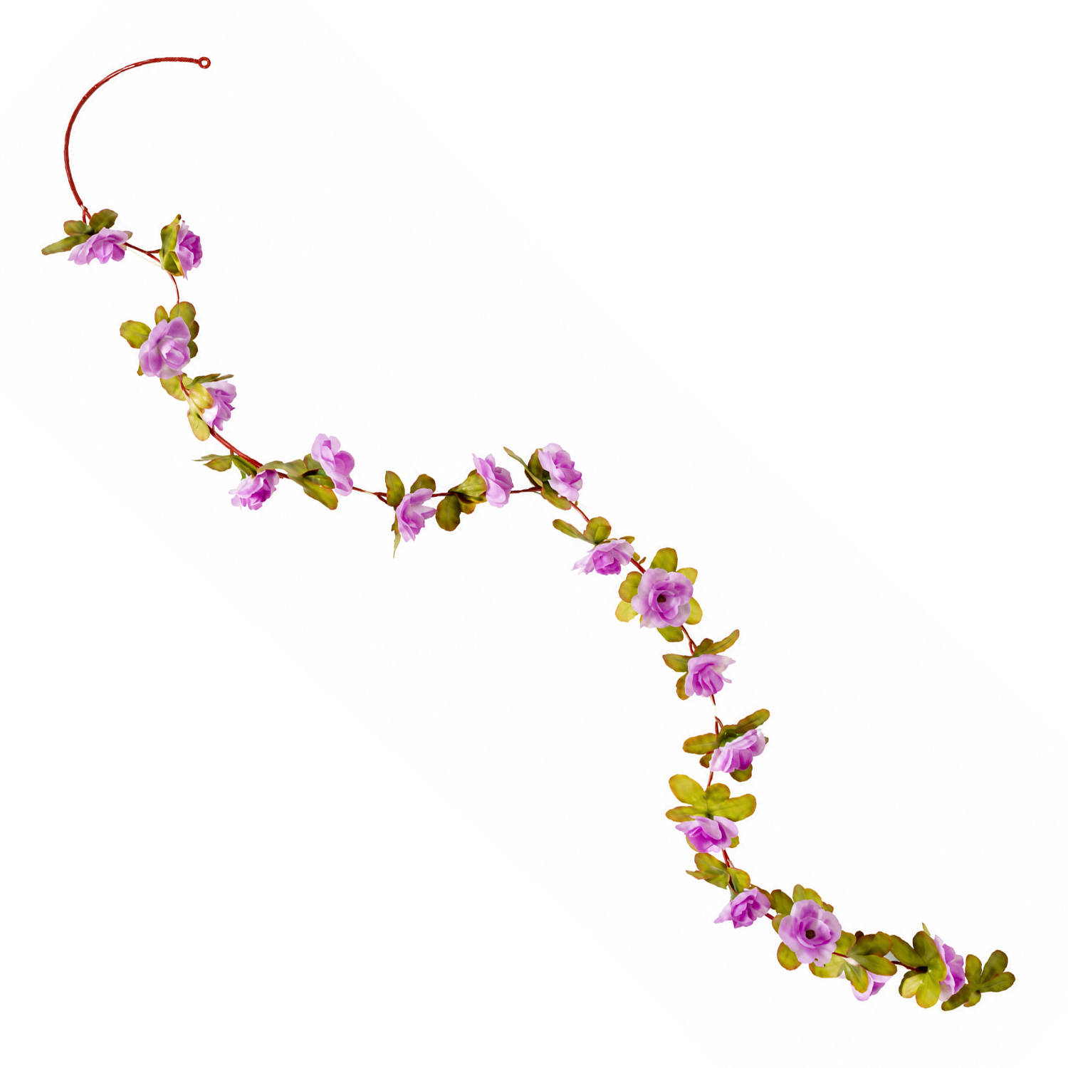 LED Lichterkette lila Mini Rosen - 22 warmweiße LED - Batteriebetrieb - Timer L: 2,1m - für Innen