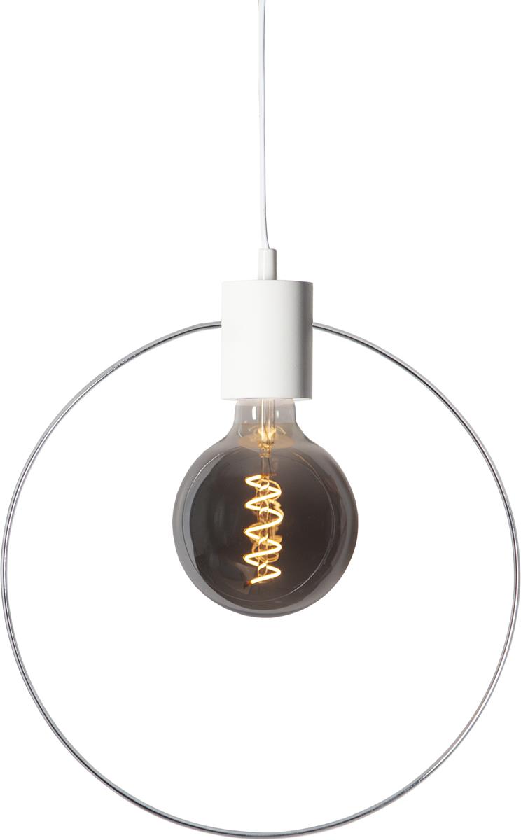 Hängeleuchte "Forever" - E27-Fassung - Farbe : silber / weiss, mit Schalter - ca. 35 cm x 39 cm